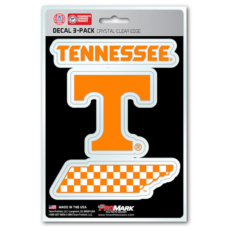 Tennessee Volunteers Decal Die Cut Team 3 Pack