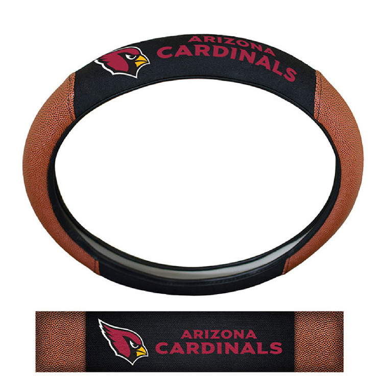 Arizona Cardinals Steering Wheel Cover Premium Pigskin Style