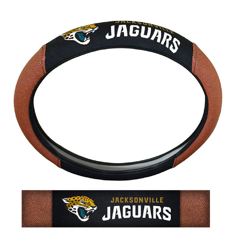 Jacksonville Jaguars Steering Wheel Cover - Premium Pigskin