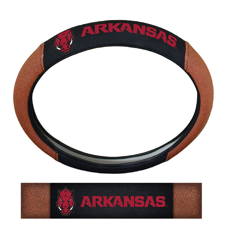 Arkansas Razarbacks Steering Wheel Cover - Premium Pigskin