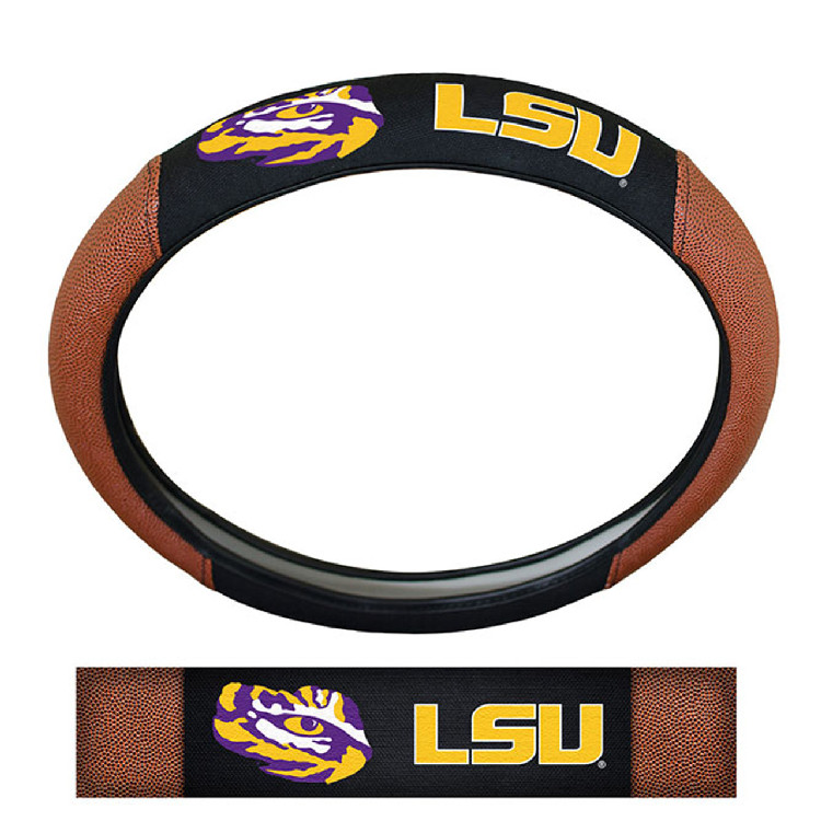 LSU Tigers Steering Wheel Cover Premium Pigskin Style