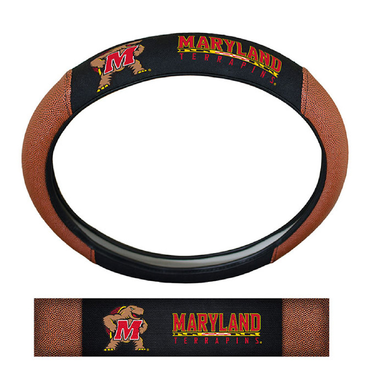 Maryland Terrapins Steering Wheel Cover - Premium Pigskin