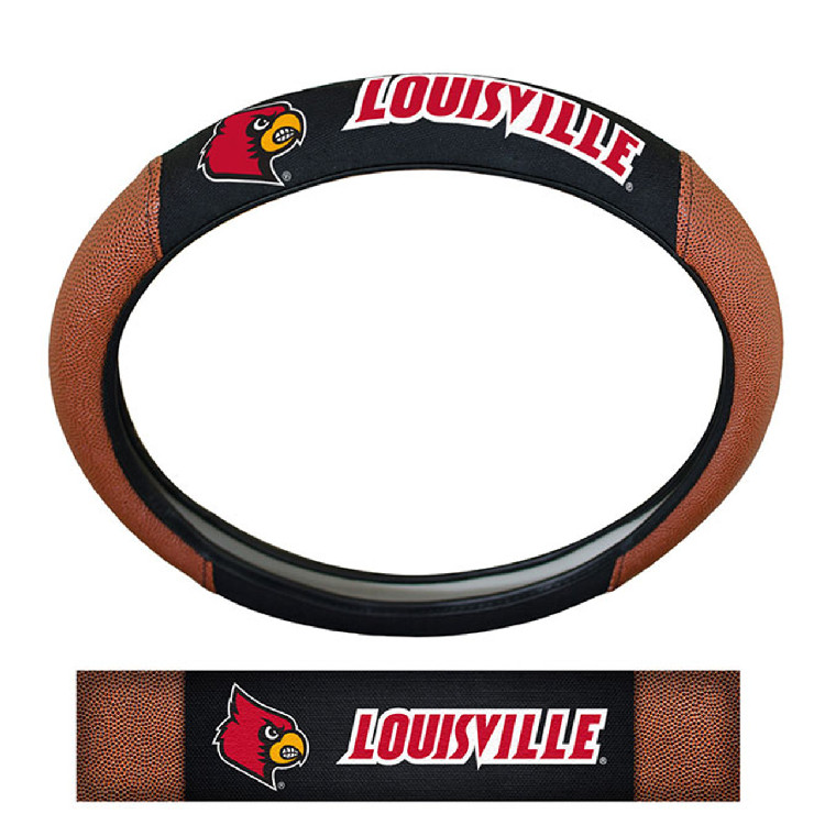 Louisville Cardinals Steering Wheel Cover - Premium Pigskin