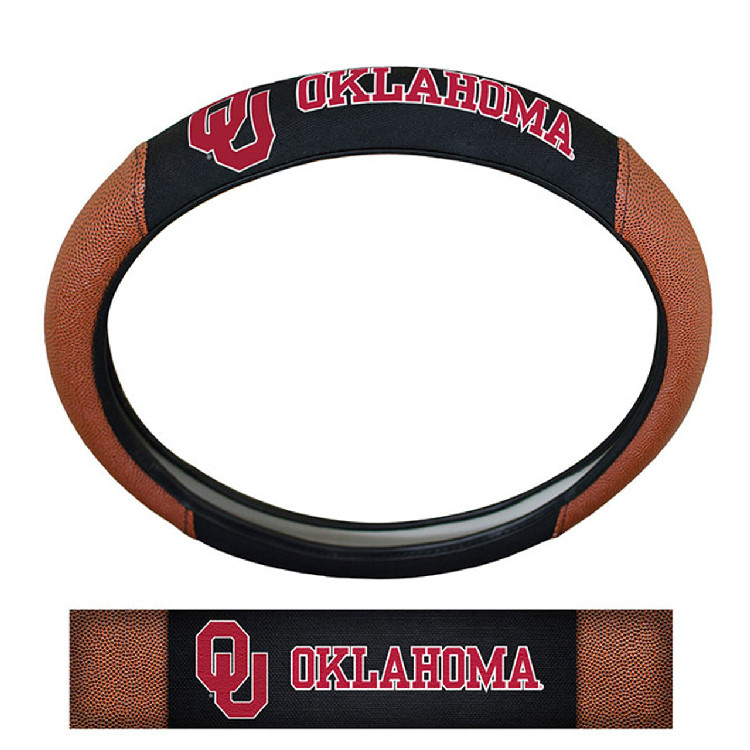 Oklahoma Sooners Steering Wheel Cover Premium Pigskin Style