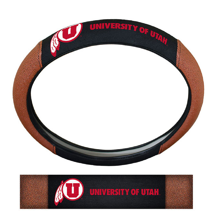 Utah Utes Steering Wheel Cover - Premium Pigskin