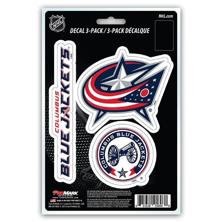 Columbus Blue Jackets Decal Die Cut Team 3 Pack