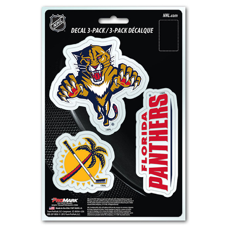 Florida Panthers Decal Die Cut Team 3 Pack