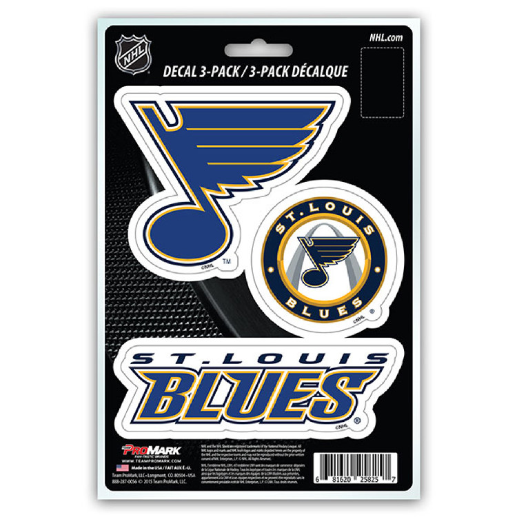 St. Louis Blues Decal Die Cut Team 3 Pack