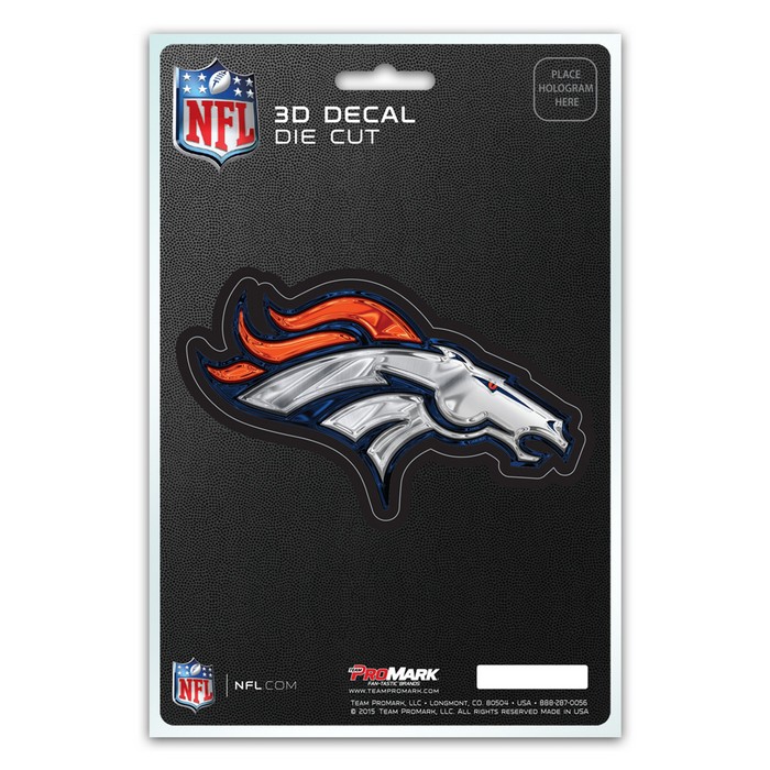 Denver Broncos Decal 5x8 Die Cut 3D Logo Design