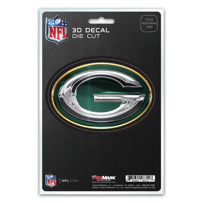 Green Bay Packers Decal 5x8 Die Cut 3D Logo Design