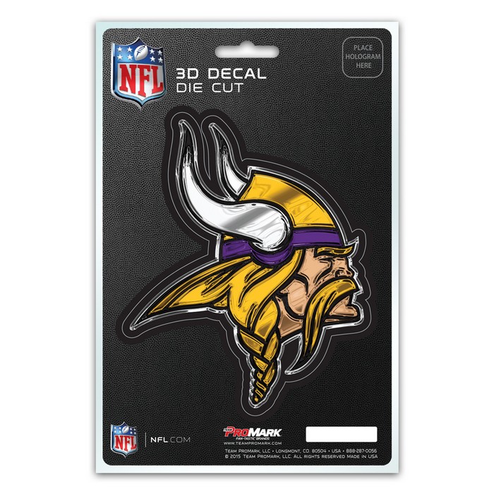 Minnesota Vikings Decal 5x8 Die Cut 3D Logo Design