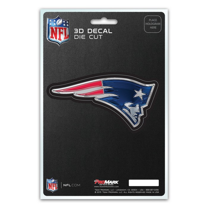 New England Patriots Decal 5x8 Die Cut 3D Logo Design