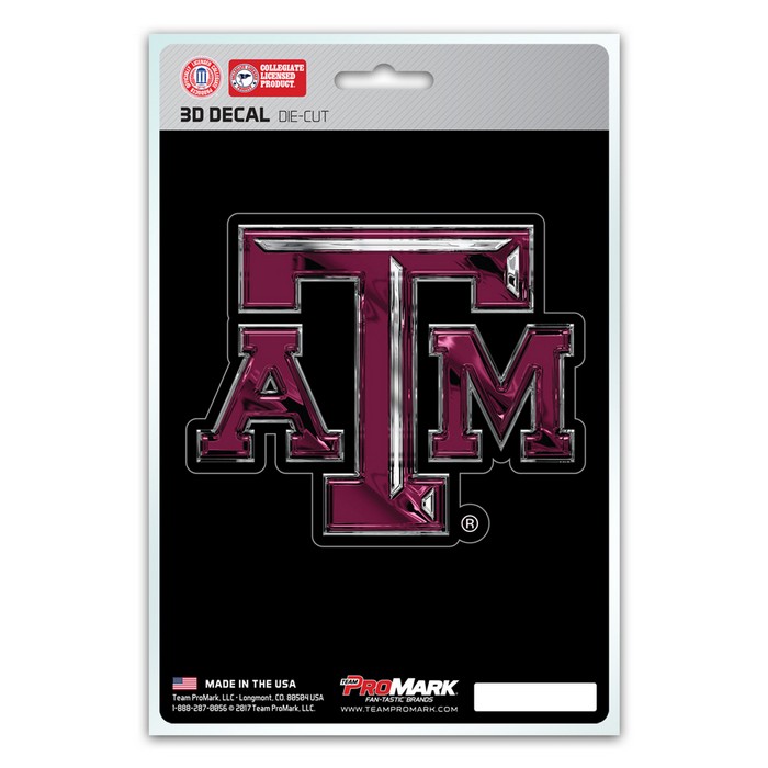 Texas A&M Aggies Decal 5x8 Die Cut 3D Logo Design