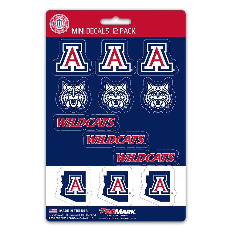 Arizona Wildcats Decal Set Mini 12 Pack