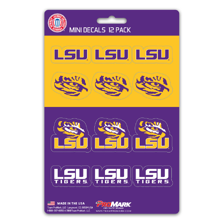 LSU Tigers Decal Set Mini 12 Pack