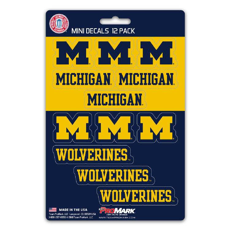 Michigan Wolverines Decal Set Mini 12 Pack