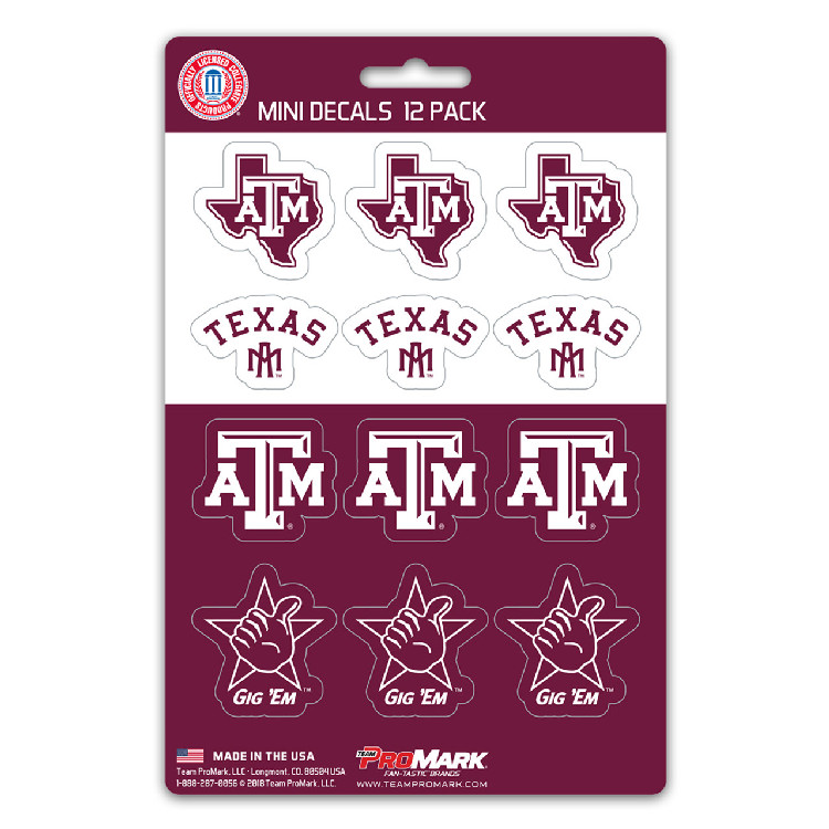 Texas A&M Aggies Decal Set Mini 12 Pack