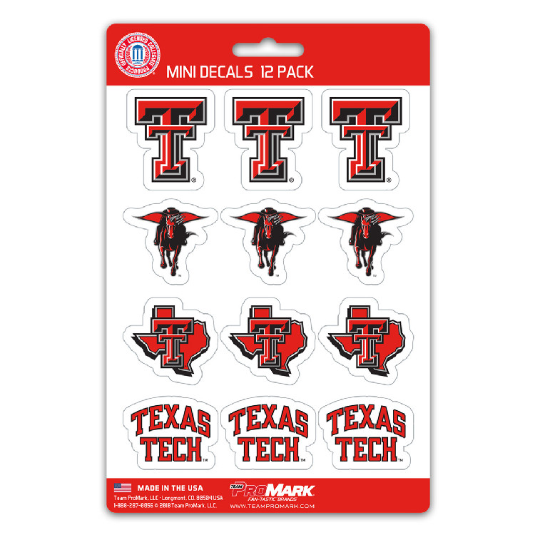 Texas Tech Red Raiders Decal Set Mini 12 Pack