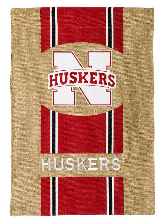 Nebraska Cornhuskers Flag Garden Style Burlap CO