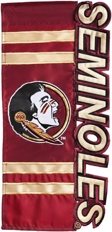 Florida State Seminoles Flag Garden Style Applique Sculpted