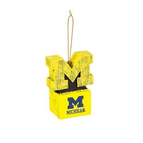 EVERGREEN Michigan Wolverines Ornament Tiki Design