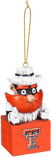 EVERGREEN Texas Tech Red Raiders Ornament Tiki Design