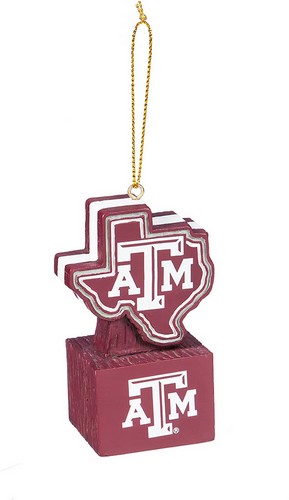 EVERGREEN Texas A&M Aggies Ornament Tiki Design