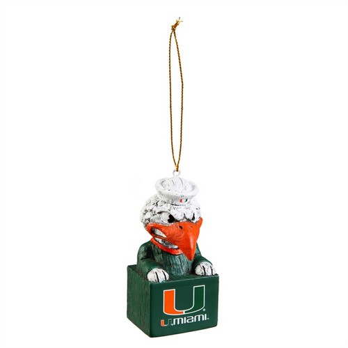 EVERGREEN Miami Hurricanes Ornament Tiki Design