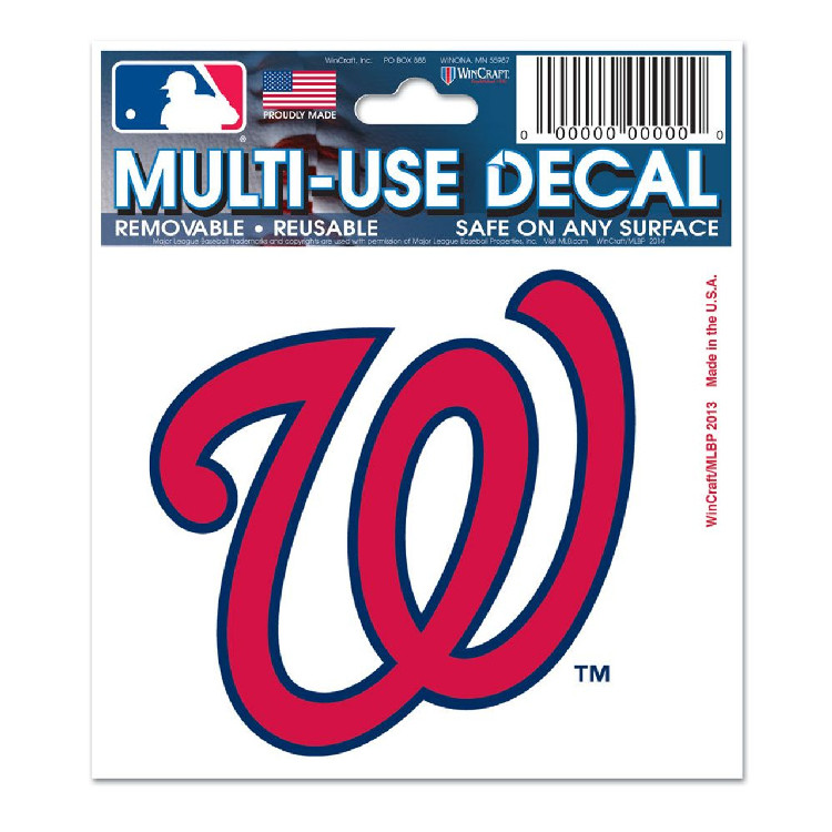 Washington Nationals Decal 3x4 Multi Use