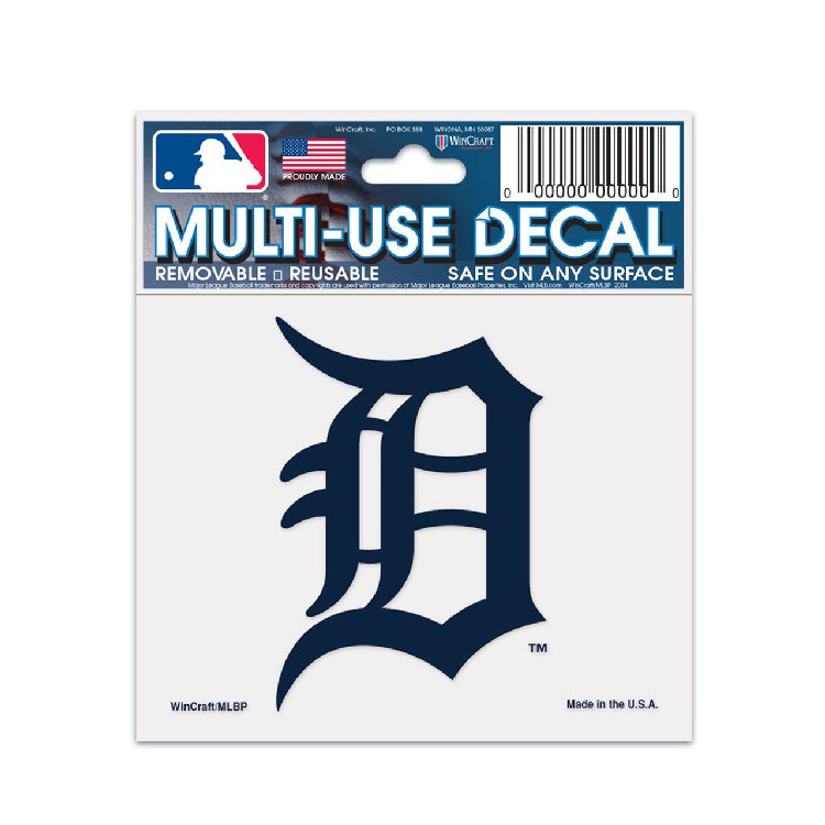 Detroit Tigers Decal 3x4 Multi Use White