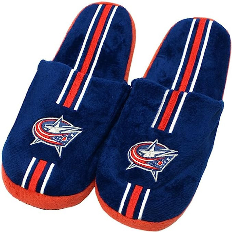 Columbus Blue Jackets Slipper - Men Stripe - (1 Pair) - XL