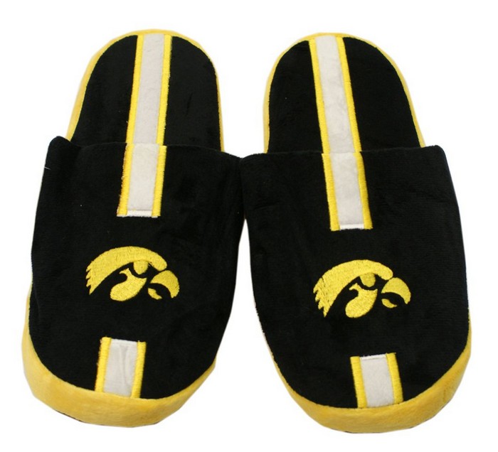 Forever Collectibles Iowa Hawkeyes Slippers - Mens Stripe (12 pc case) CO