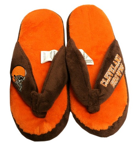 Forever Collectibles Cleveland Browns Slippers - Womens Thong Flip Flop (12 pc case) CO