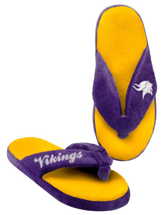 Forever Collectibles Minnesota Vikings Slippers - Womens Thong Flip Flop (12 pc case)  CO