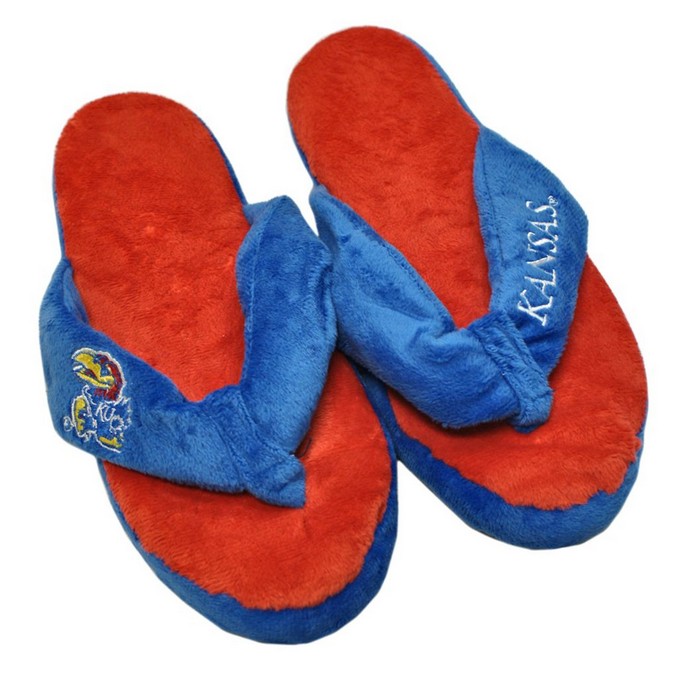 Forever Collectibles Kansas Jayhawks Slippers - Womens Thong Flip Flop (12 pc case) CO