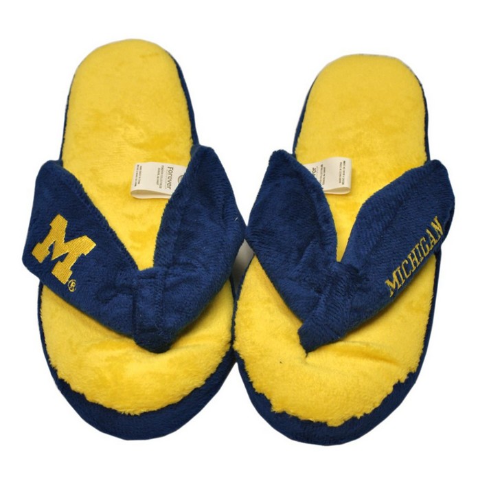 Forever Collectibles Michigan Wolverines Slippers - Womens Thong Flip Flop (12 pc case)  CO