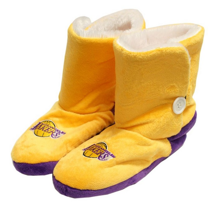 Forever Collectibles Los Angeles Lakers Slippers - Womens Boot (12 pc case) CO