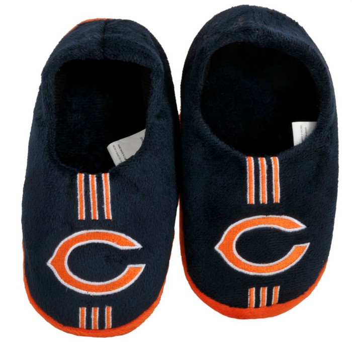 Forever Collectibles Chicago Bears Slippers - Youth 4-7 Stripe (12 pc case) CO