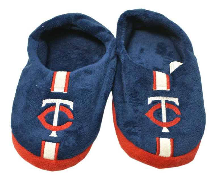 Minnesota Twins Slipper - Youth 4-7 Size 11-12 Stripe - (1 Pair) - L