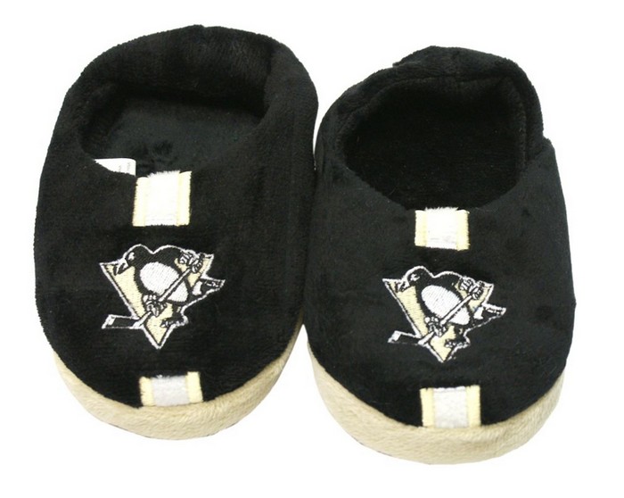 Forever Collectibles Pittsburgh Penguins Slippers - Youth 4-7 Stripe (12 pc case) CO