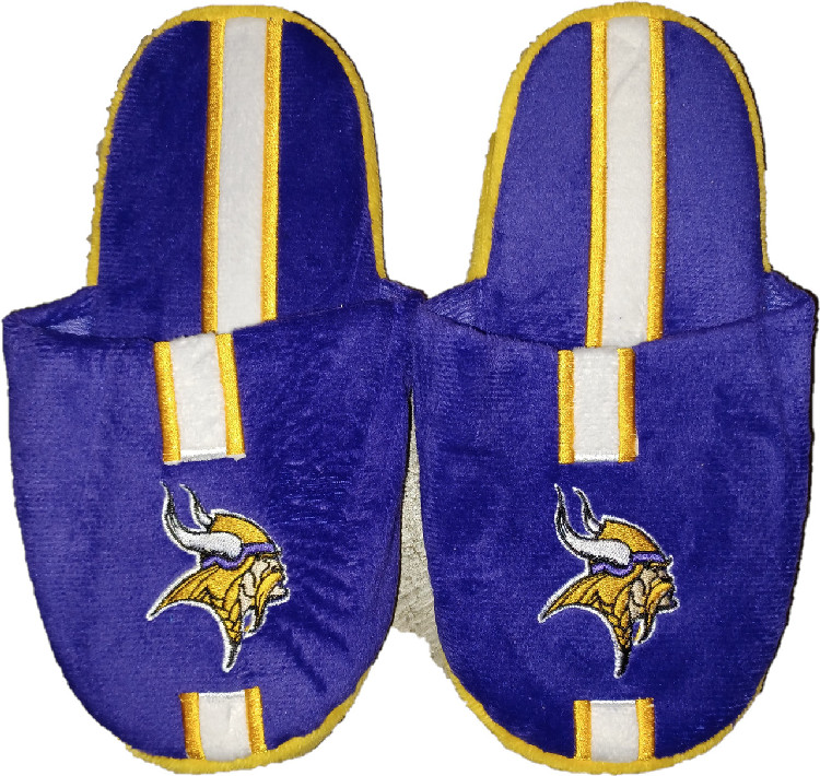 innesota Vikings Slipper - Youth 8-16 Size 1-2 Stripe - (1 Pair) - L