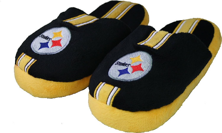 Pittsburgh Steelers Slipper - Youth 8-16 Size 3-4 Stripe - (1 Pair) - M