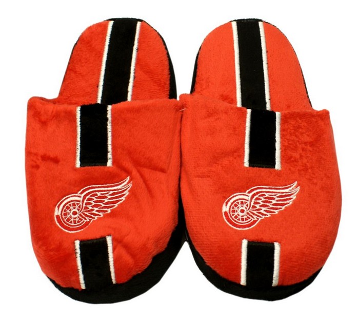 Forever Collectibles Detroit Red Wings Slippers - Youth 8-16 Stripe (12 pc case) CO