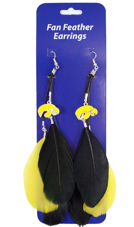 Iowa Hawkeyes Team Color Feather Earrings CO