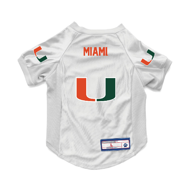 Miami Hurricanes Pet Jersey Stretch Size Big Dog