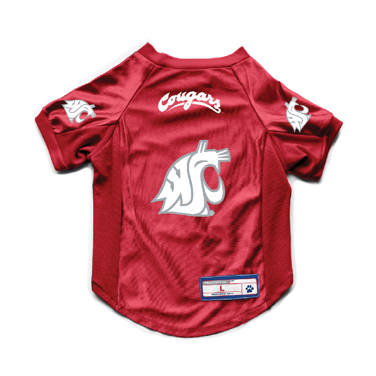 Washington State Cougars Pet Jersey Stretch Size L