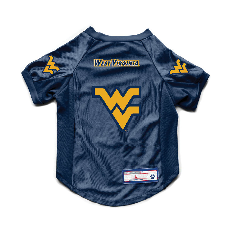 West Virginia Mountaineers Pet Jersey Stretch Size L