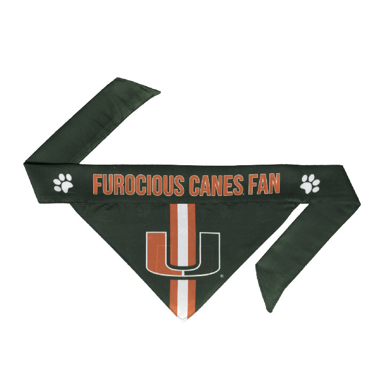 Miami Hurricanes Pet Bandanna Size L