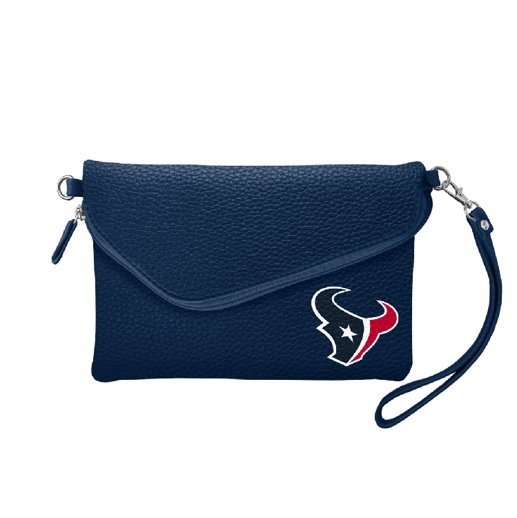 Houston Texans Purse Pebble Fold Over Crossbody Navy