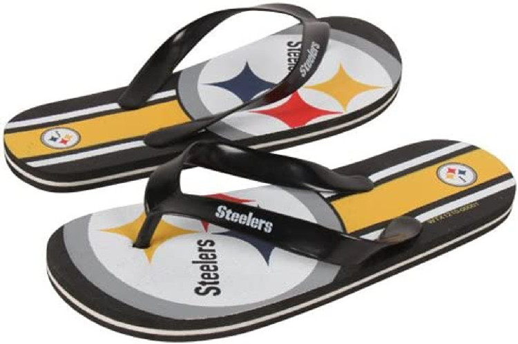 Pittsburgh Steelers Flip Flop - Youth Unisex Big Logo (1 Pair) - M